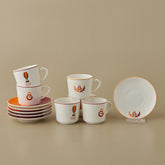 Karaca x Galatasaray Lizenziertes Espressotassen-Set für 6 Personen aus Porzellan, 12-teilig, 80 ml