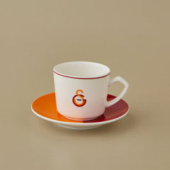 Karaca x Galatasaray Lizenziertes Espressotassen-Set für 6 Personen aus Porzellan, 12-teilig, 80 ml