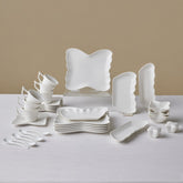 Karaca Stream Bone China Pieris Servierset für 6 Personen, 34-teilig