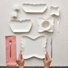 Karaca Stream Bone China Pieris Servierset für 6 Personen, 34-teilig