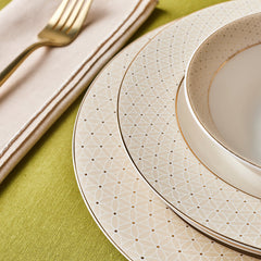 Karaca Elegance Bone Alessa Tafel- und Frühstücksset für 8 Personen, 52-teilig