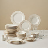 Karaca Elegance Bone Alessa Tafel- und Frühstücksset für 8 Personen, 52-teilig
