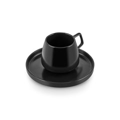 Karaca Streamline Saturn Espressotassen-Set für 2 Personen, 4-teilig, Mattschwarz