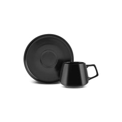 Karaca Streamline Saturn Espressotassen-Set für 2 Personen, 4-teilig, Mattschwarz