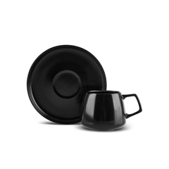 Karaca Streamline Saturn Espressotassen-Set für 2 Personen, 4-teilig, Mattschwarz