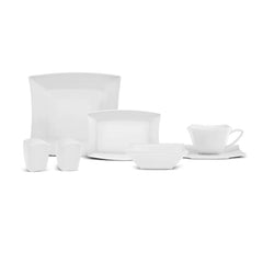 Karaca Stream Pure Perfect Weiss 32-Teiliges 6-Personen Frühstücksset Quadrat