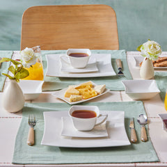 Karaca Stream Pure Perfect Weiss 32-Teiliges 6-Personen Frühstücksset Quadrat