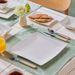 Karaca Stream Pure Perfect Weiss 32-Teiliges 6-Personen Frühstücksset Quadrat