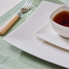 Karaca Stream Pure Perfect Weiss 32-Teiliges 6-Personen Frühstücksset Quadrat