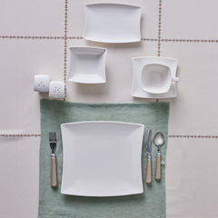 Karaca Stream Pure Perfect Weiss 32-Teiliges 6-Personen Frühstücksset Quadrat