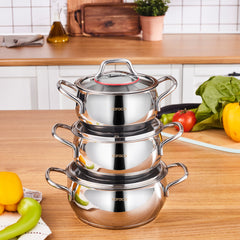 Karaca Emirgan Edelstahl Kochtopfset – 6-teilig, Midi Set