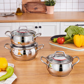 Karaca Emirgan Edelstahl Kochtopfset – 6-teilig, Midi Set
