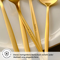 Karaca Orion Mattgold 30-teiliges Besteckset für 6 Personen