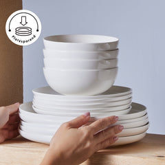 Karaca Streamline Favaro 53-teiliges Geschirrset – Weiss | Für 12 Personen