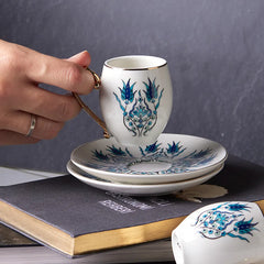 Karaca İznik 12-piece mocha cup and espresso cup set for 6 people made of porcelain