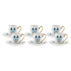 Karaca İznik 12-piece mocha cup and espresso cup set for 6 people made of porcelain