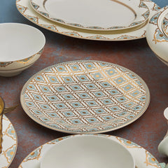 Karaca Forever Bone Dorothy Tafelservice für 12 Personen mit Golddekor, 53-teilig