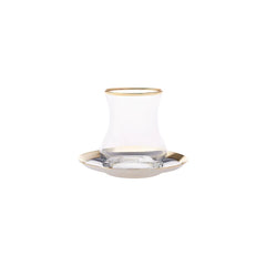 Service à thé doré Karaca Pera pour 6 personnes, 18 pièces