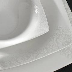 Karaca Fine Pearl Helen 62-piece dinner service square for 12 people