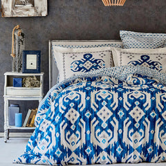 Karaca Home Neos Bettwäsche-Set für Doppelbett Blau aus 100 % Baumwolle