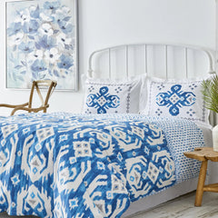 Karaca Home Neos Bettwäsche-Set für Doppelbett Blau aus 100 % Baumwolle