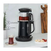 Karaca Caysever Robotea 3 in 1 sprechende Teemaschine Wasserkocher und Filterkaffeemaschine Chrome