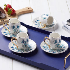 Karaca İznik 12-piece mocha cup and espresso cup set for 6 people made of porcelain