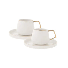 Karaca Saturn 2er-Set Kaffeetassen, Gold