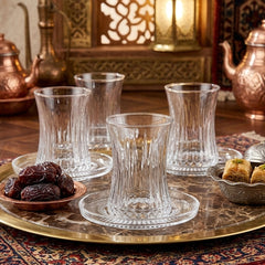 Pasabahce Elysia Teeset 12-teilig – Teegläser mit Untertassen 170 ml