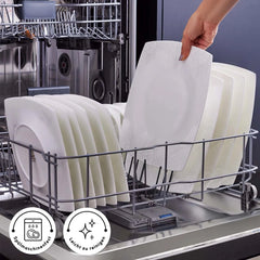 Karaca Fine Pearl Helen 58-teiliges Tafelservice für 12 Personen, eckig