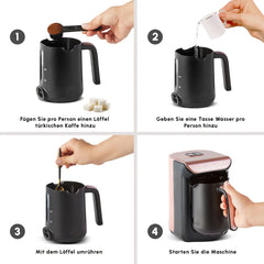 Karaca Hatır Türkische Kaffeemaschine mit Röstfunktion Rosenbeere