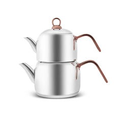 Karaca Manes Induktion Basis Medium Teekannen-Set Rose, 3-teilig