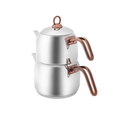 Karaca Manes Induktion Basis Medium Teekannen-Set Rose, 3-teilig
