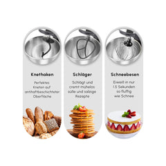 Karaca Mastermaid Chef Pro Doppelarm-Küchenmaschine Space Grey, 5 Liter, 1500 W