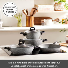 Karaca Gris Biogranit Induktion Basis Kochtopf Set, 7-teilig