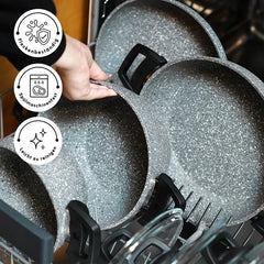 Karaca Gris Biogranit Induktion Basis Kochtopf Set, 7-teilig
