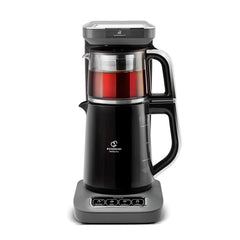 Karaca Caysever Robotea Pro Machine à thé automatique parlante 4 en 1, bouilloire et machine à café filtre 2500 W, gris sidéral