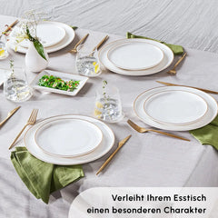 Karaca Santo für 6 Personen Geschirrset 18-teilig – New Generation Bone Weiss-Gold