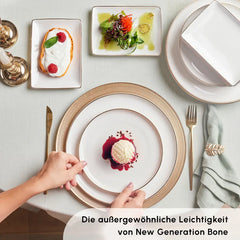 Karaca Santo für 6 Personen Geschirrset 18-teilig – New Generation Bone Weiss-Gold