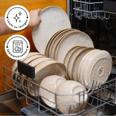 Karaca Aria Beige Reactive Geschirrset für 6 Personen, 24-teilig