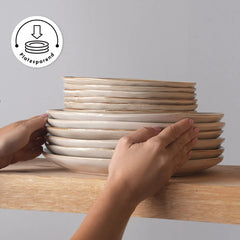 Karaca Aria Beige Reactive Geschirrset für 6 Personen, 24-teilig