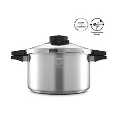 Karaca Quick & Safe Schnellkochtopf aus Edelstahl, 7 Liter, 2-teilig