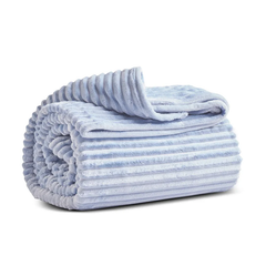 Karaca Ruby Stripe Wellsoft TV-Decke Blau, 130 × 150 cm