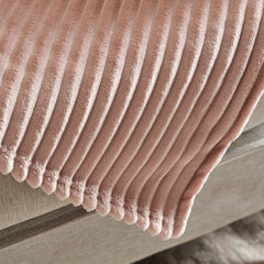 Karaca Ruby Stripe Wellsoft Einzeldecke Rosa, 130 × 150 cm