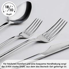 Karaca Sedir Elegance Besteckset für 12 Personen, 84 Teilig