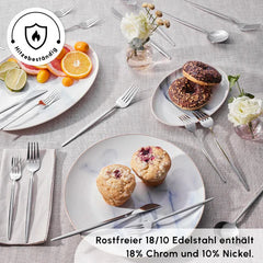 Karaca Bella Edelstahl V2 Besteckset für 6 Personen, 24-teilig