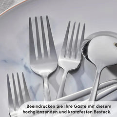 Karaca Bella Edelstahl V2 Besteckset für 6 Personen, 24-teilig