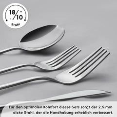 Karaca Bella Edelstahl V2 Besteckset für 6 Personen, 24-teilig