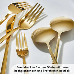 Karaca Bella Shiny Gold V2 Besteckset für 6 Personen, 24-teilig
