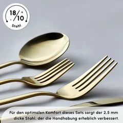 Karaca Bella Shiny Gold V2 Besteckset für 6 Personen, 24-teilig
